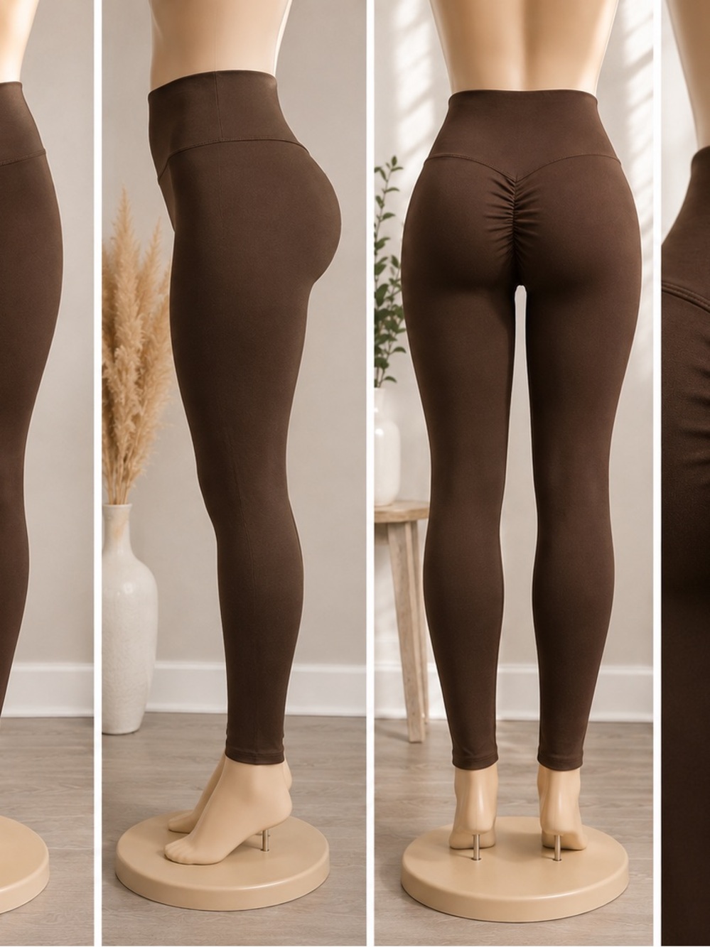 Sommer Ray Brown Scrunch Butt Leggings Women’s Large High Waist NWT